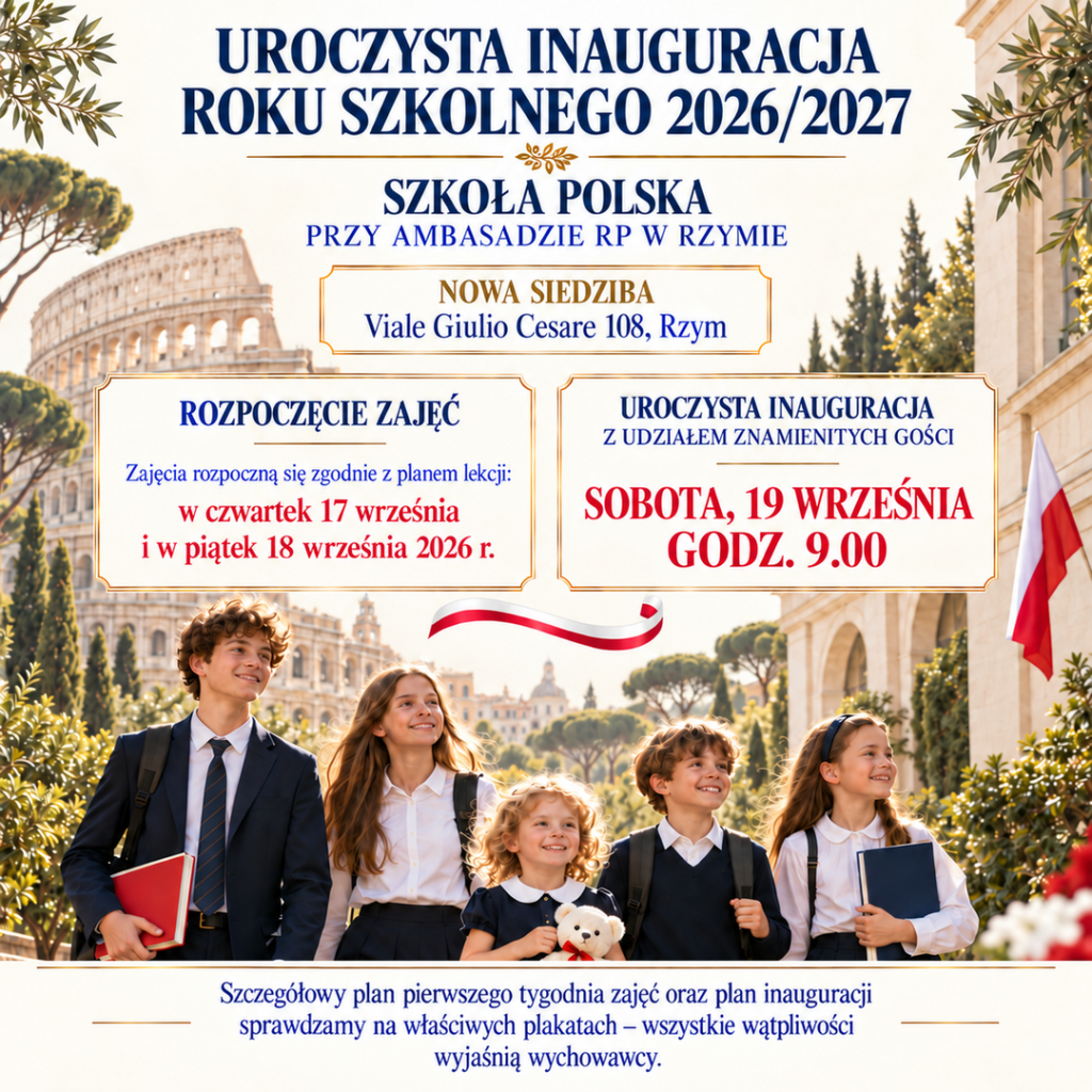 Rozpoczęcie zajęć w Szkole Polskiej w Rzymie i otwarcie nowej siedziby